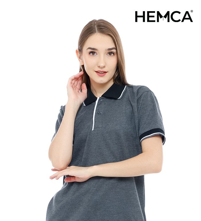 Polo Polos Abu Misty Gelap Kombinasi