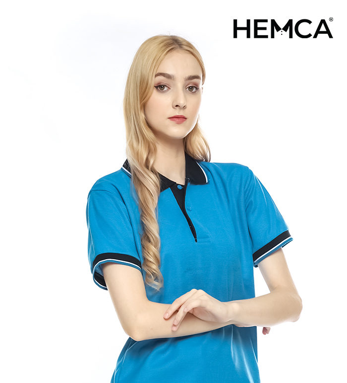 Polo Polos Biru Turkis Kombinasi