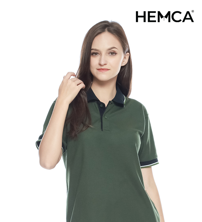 Polo Polos Hijau Army Kombinasi
