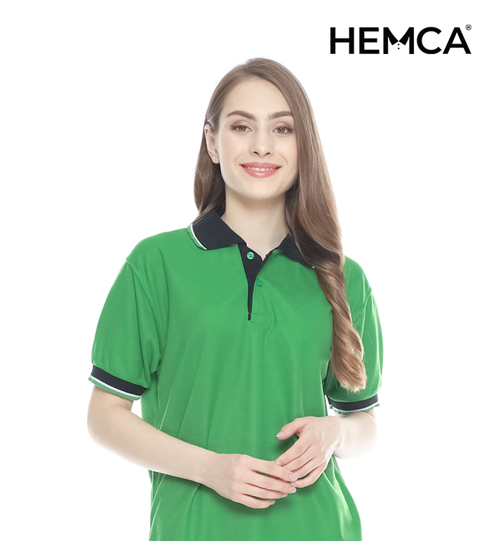 Polo Polos Hijau Daun Kombinasi
