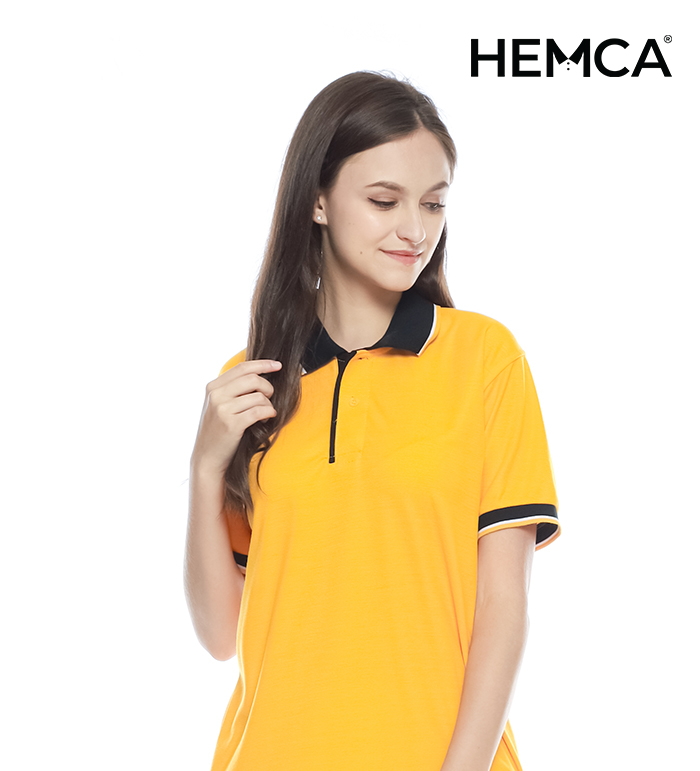 Polo Polos Kuning Emas Kombinasi