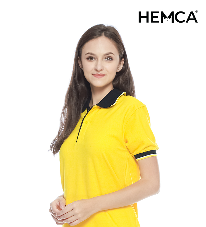 Polo Polos Kuning Kenari Kombinasi